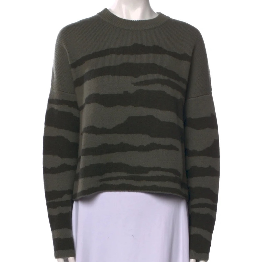 $350 Naadam M soft cashmere wool sweater tiger animal striped super soft thick